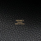 Hermes Handbag Picotin Lock MM Black Gold Taurillon Clemence — view 6