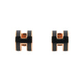 Hermes Earrings Mini Pop Black Pink Gold