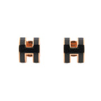 Hermes Earrings Mini Pop Black Pink Gold