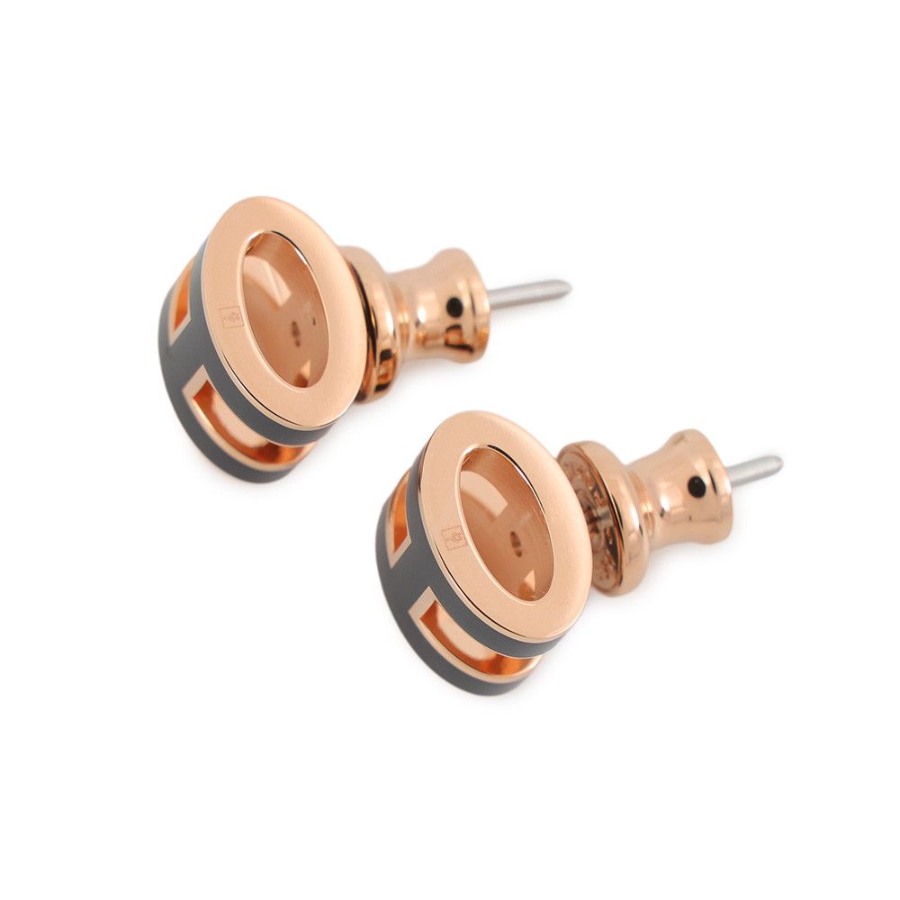 Hermes Earrings Mini Pop Black Pink Gold — view 2