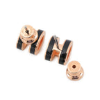 Hermes Earrings Mini Pop Black Pink Gold — view 3