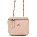 Chanel Chain Shoulder Bag Quilted CC Logo Classic Mini Vanity Case Caviar