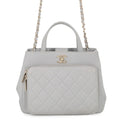 Chanel Quilted CC Logo Affinity Caviar Leather 2-Way Shoulder