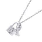 Louis Vuitton Necklace Pendentif Lockit 18k White Gold Pendant