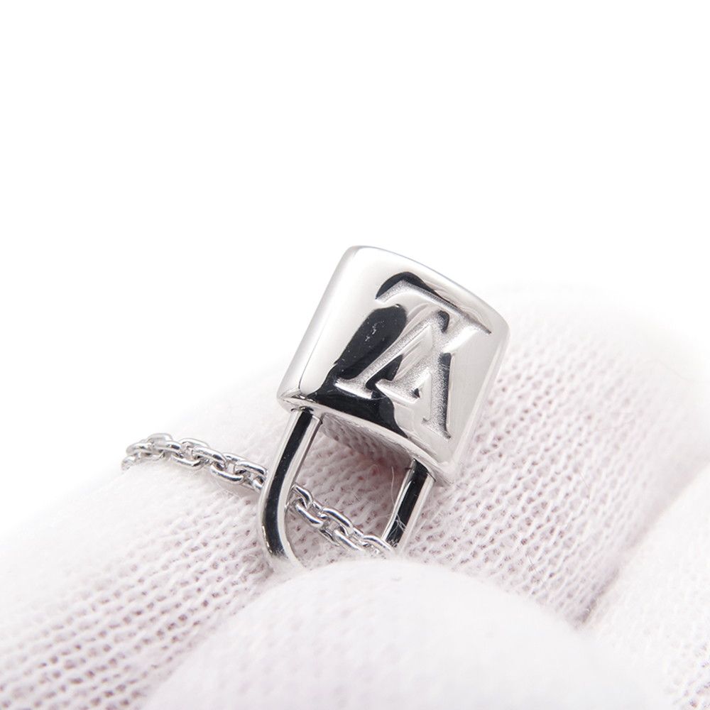 Louis Vuitton Necklace Pendentif Lockit 18k White Gold Pendant — view 6