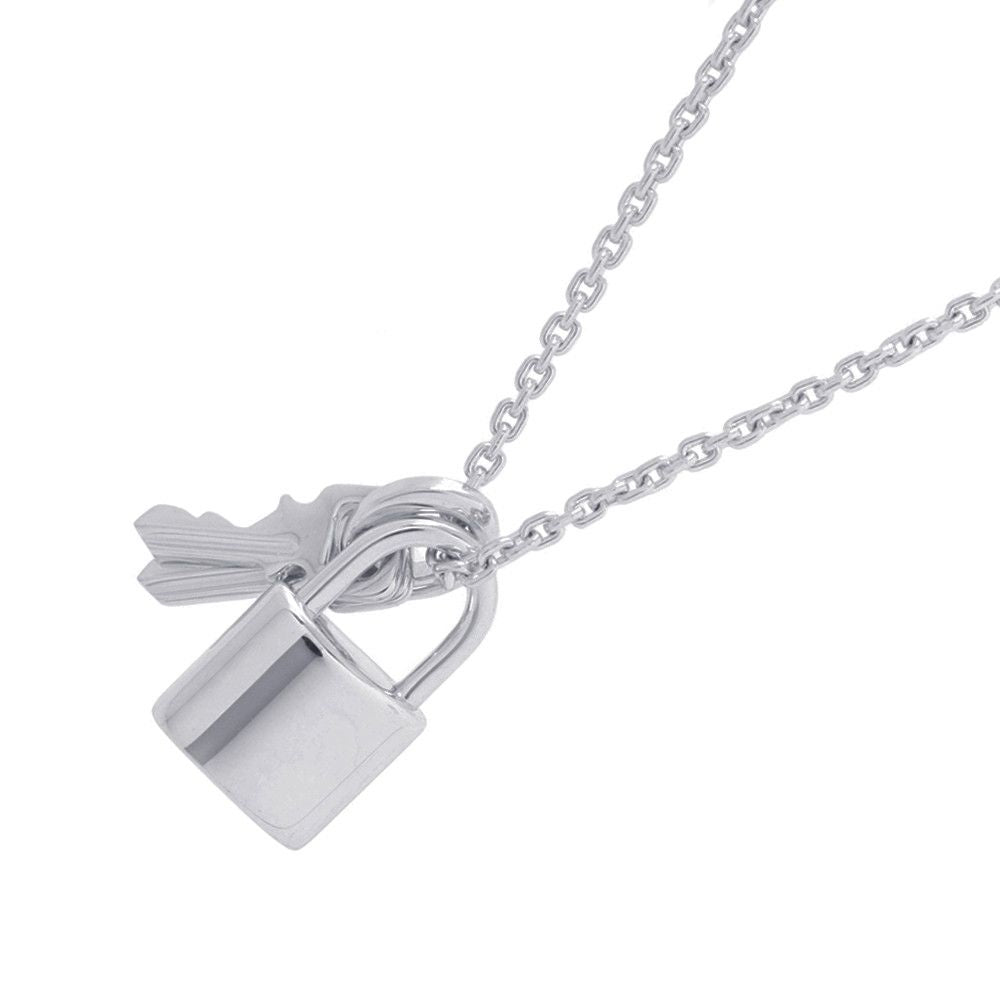 Louis Vuitton Necklace Pendentif Lockit 18k White Gold Pendant — view 3