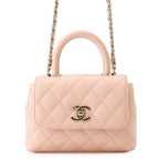 Chanel Handbag Quilted Coco Handle Mini Caviar Leather 2-Way Chain