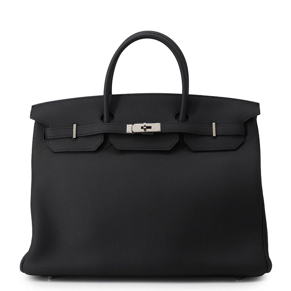 Hermes Birkin 40 Black Silver Togo Handbag