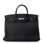 Hermes Birkin 40 Black Silver Togo Handbag