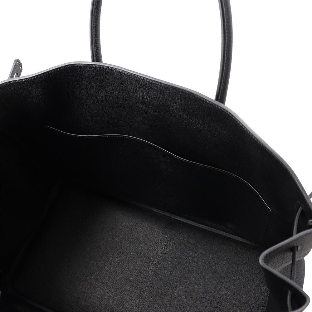 Hermes Birkin 40 Black Silver Togo Handbag — view 7