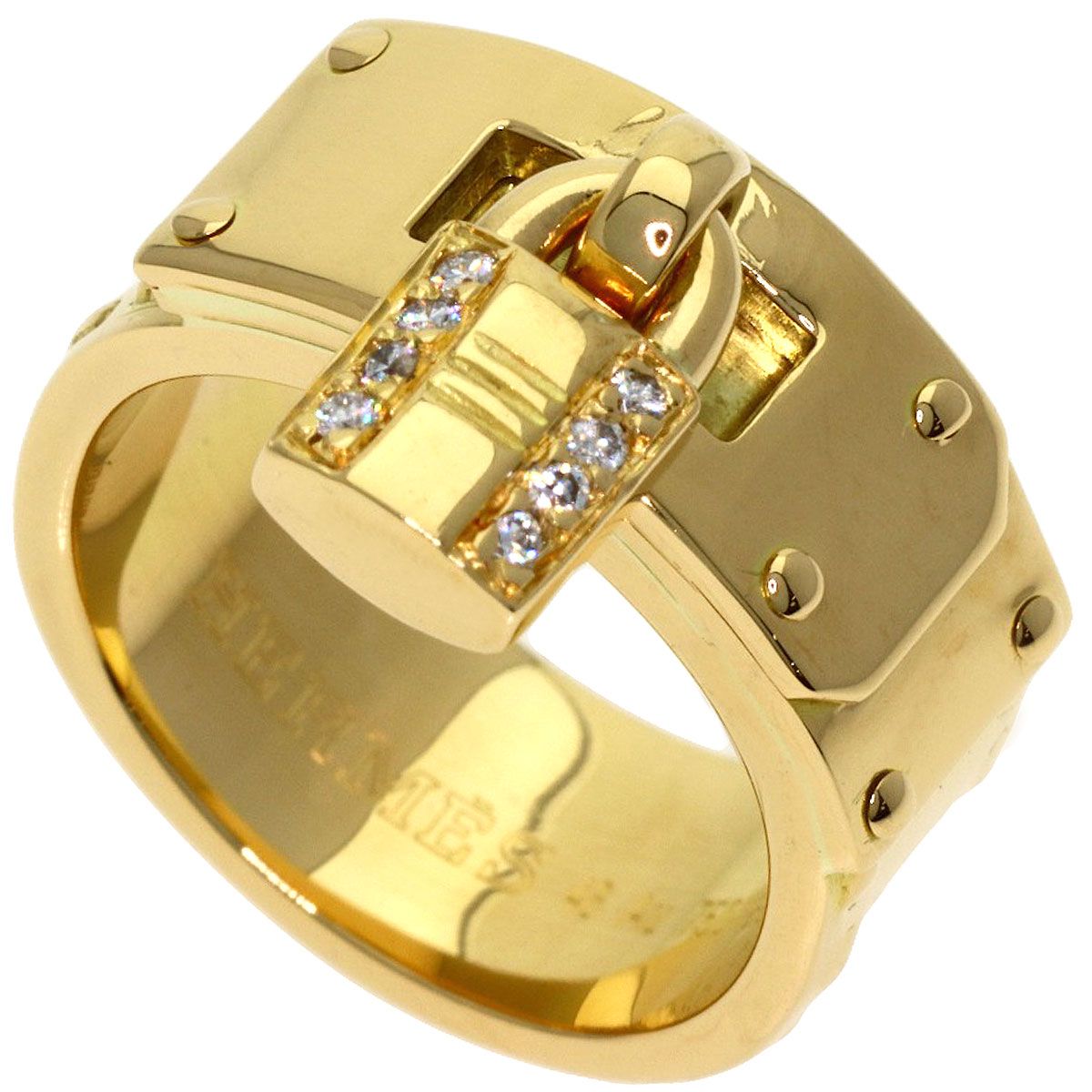 Hermes Cadena Diamond 48 Ring 18k Yellow Gold