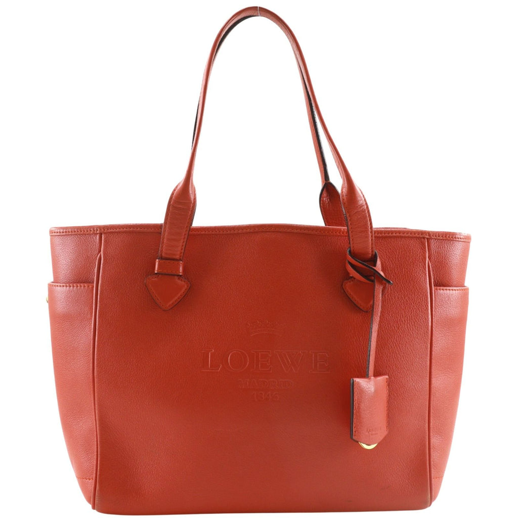 Loewe Heritage Leather Red Tote
