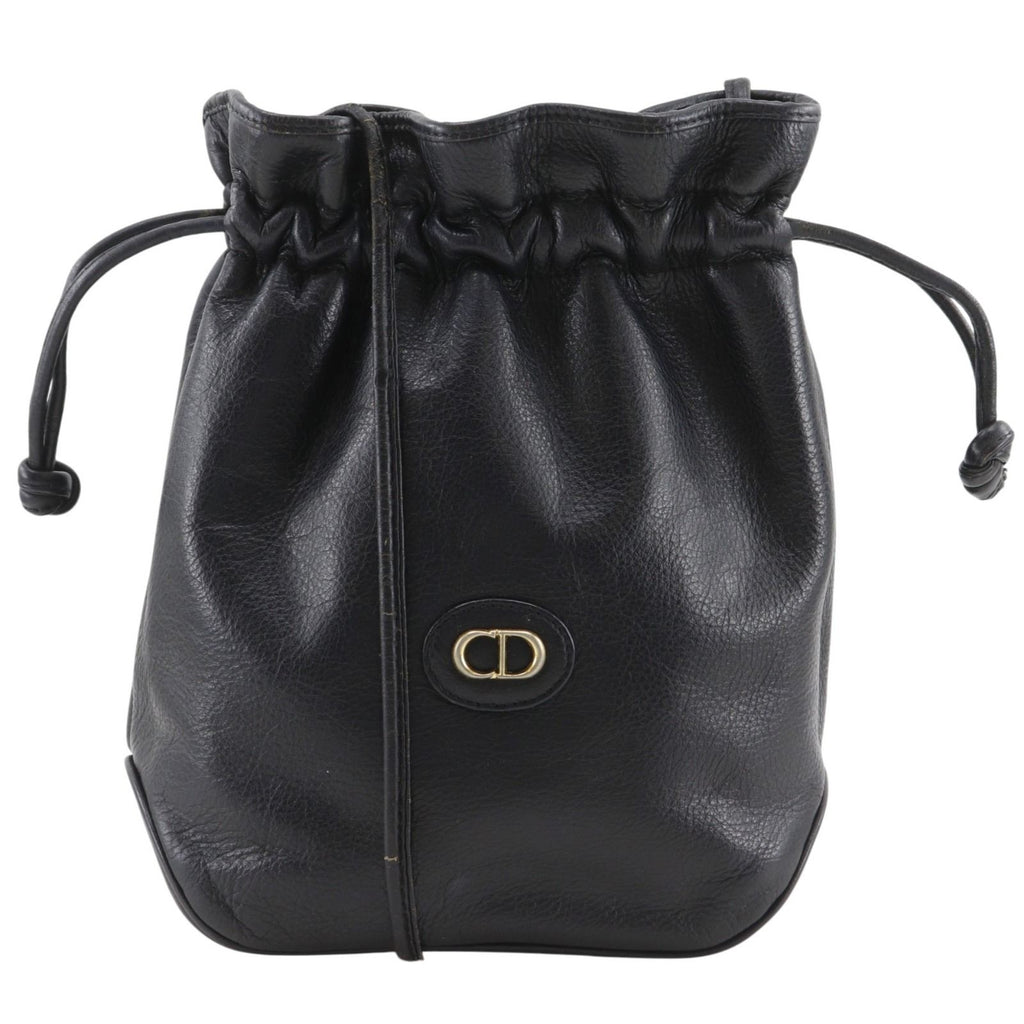 Dior Drawstring Vintage Calf Black Shoulder