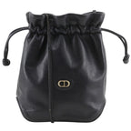 Dior Drawstring Vintage Calf Black Shoulder