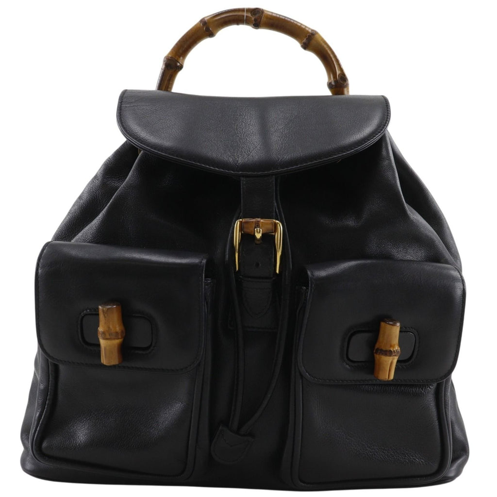 Gucci Bamboo Vintage Calf Black Backpack