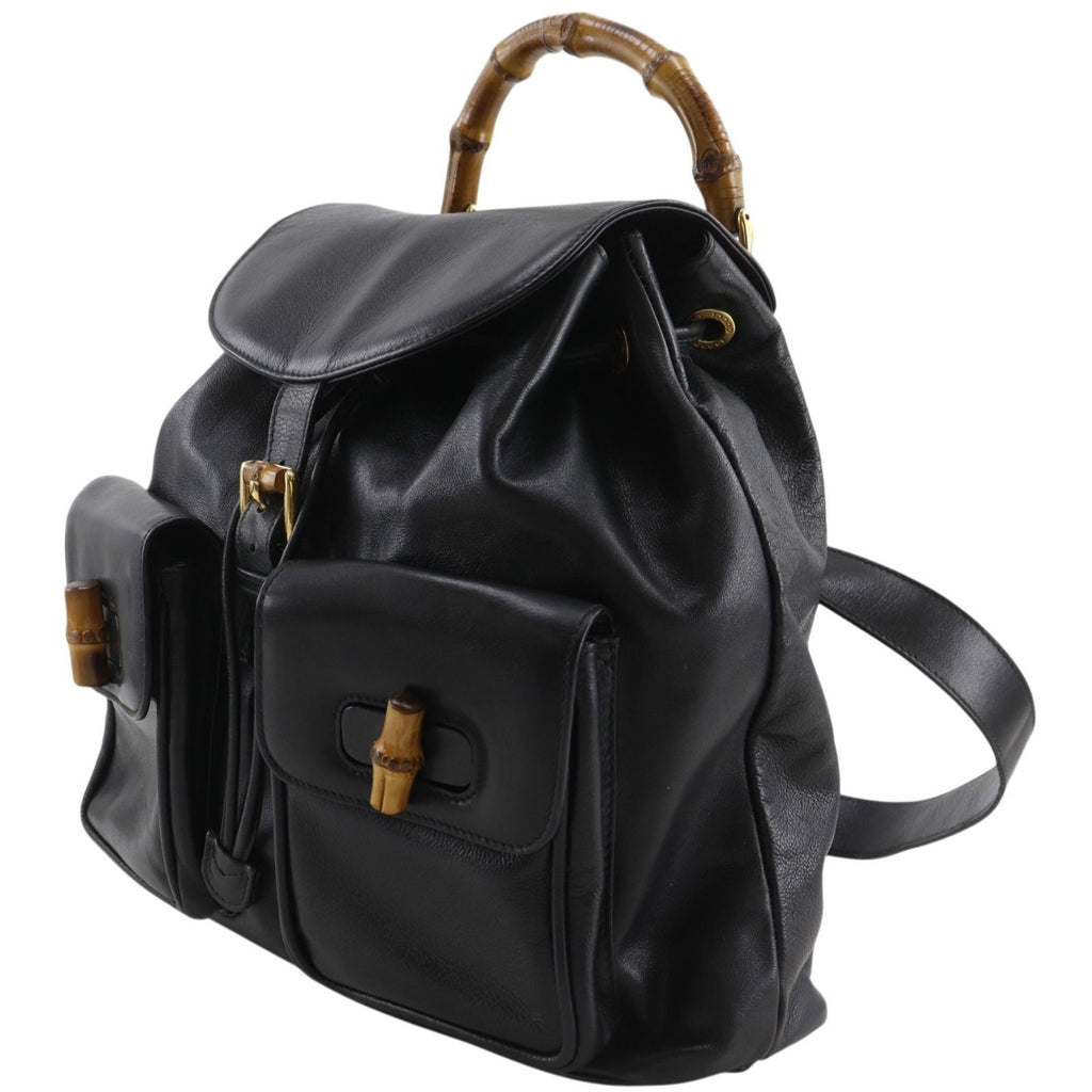 Gucci Bamboo Vintage Calf Black Backpack — view 2