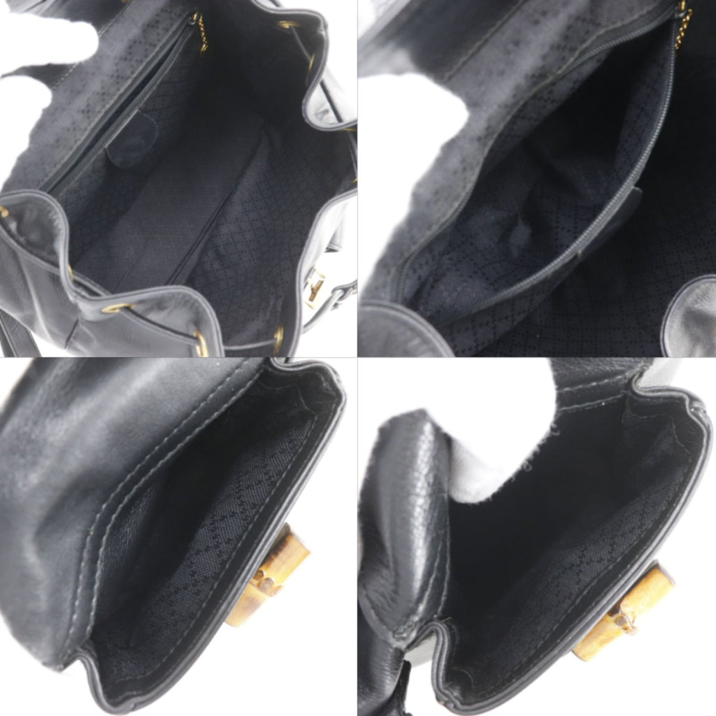 Gucci Bamboo Vintage Calf Black Backpack — view 6