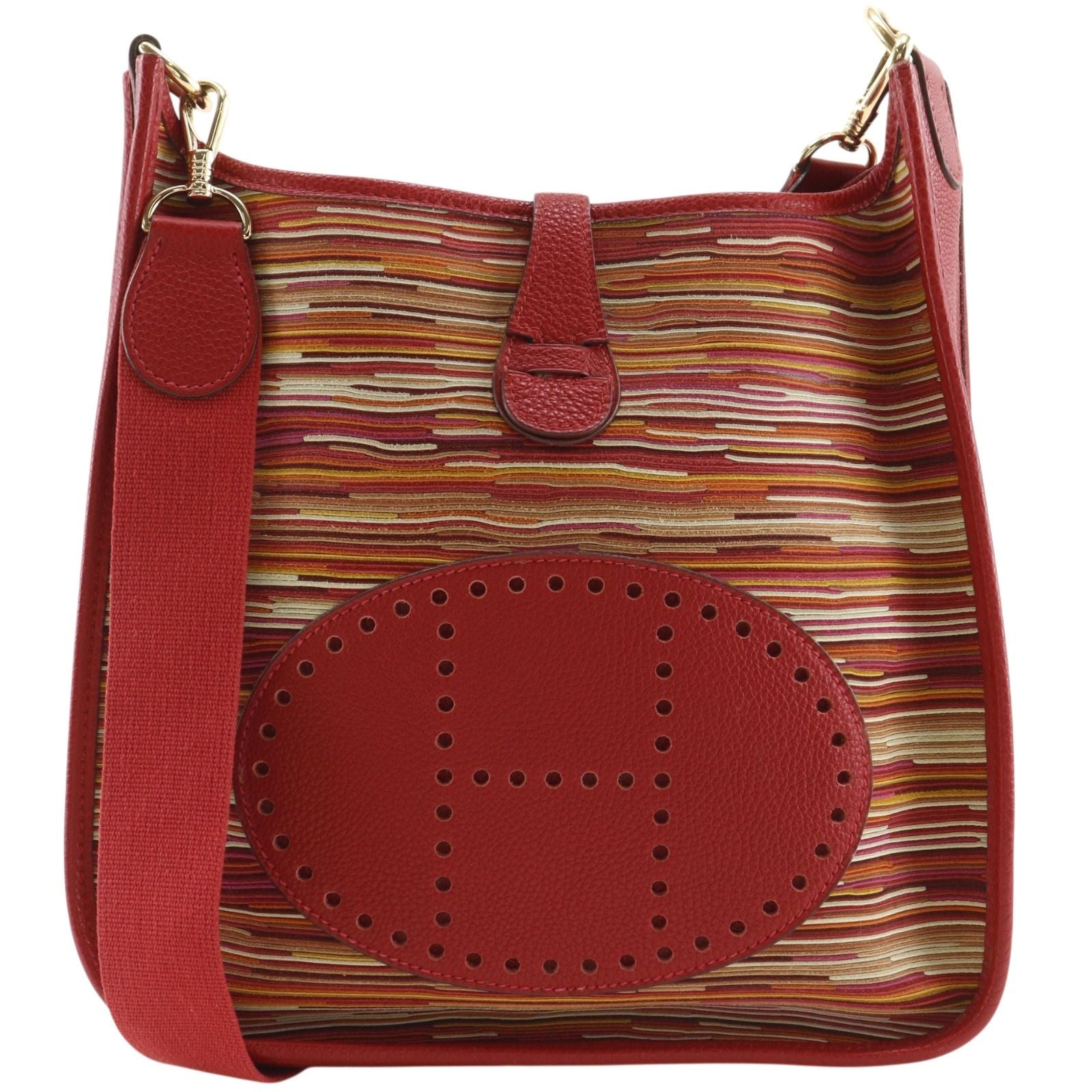 Hermes Evelyne Vibrato Rouge Red Gold Shoulder