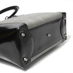 Dior Lady Dior Canvas Patent Handbag Black Gray — view 6