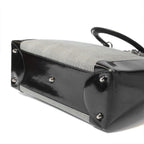 Dior Lady Dior Canvas Patent Handbag Black Gray — view 5