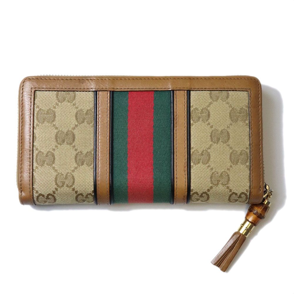 Gucci Wallet GG Canvas Sherry Bamboo Brown Vintage — view 2
