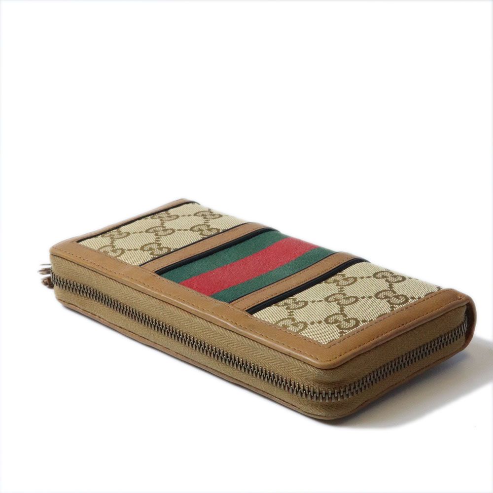 Gucci Wallet GG Canvas Sherry Bamboo Brown Vintage — view 5