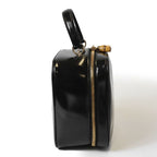 Gucci Bamboo Shoulder Bag Vanity 2-Way Enamel Patent Leather Black Vintage — view 5