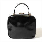 Gucci Bamboo Shoulder Bag Vanity 2-Way Enamel Patent Leather Black Vintage — view 3