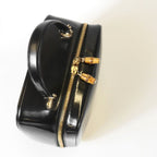 Gucci Bamboo Shoulder Bag Vanity 2-Way Enamel Patent Leather Black Vintage — view 8