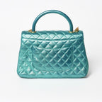 Chanel Coco Handle 29 2-Way Bag CC Logo Caviar Leather Metallic Green Gold — view 2
