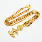 Chanel Necklace Vintage CC Logo Gold Plated — view 3