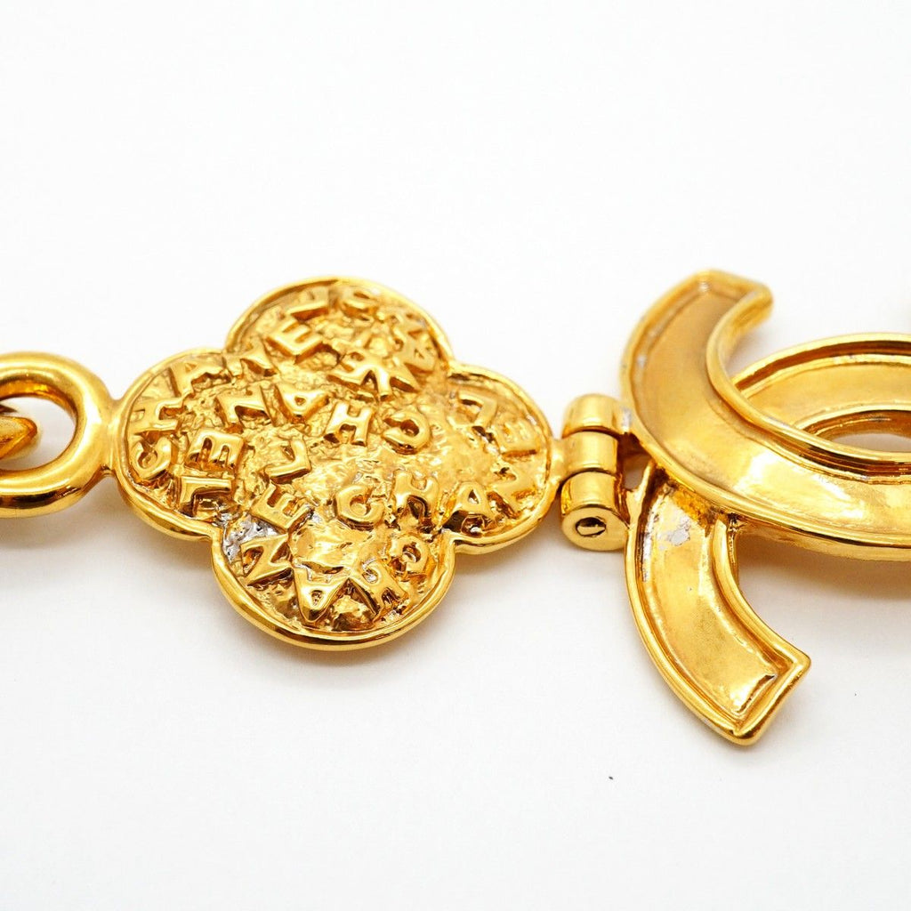 Chanel Necklace Vintage CC Logo Gold Plated — view 8