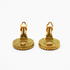 Chanel Earrings Vintage CC Logo Gold Plated Blackcles — view 6