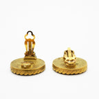 Chanel Earrings Vintage CC Logo Gold Plated Blackcles — view 3