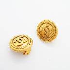 Chanel Earrings Vintage CC Logo Gold Plated — view 2
