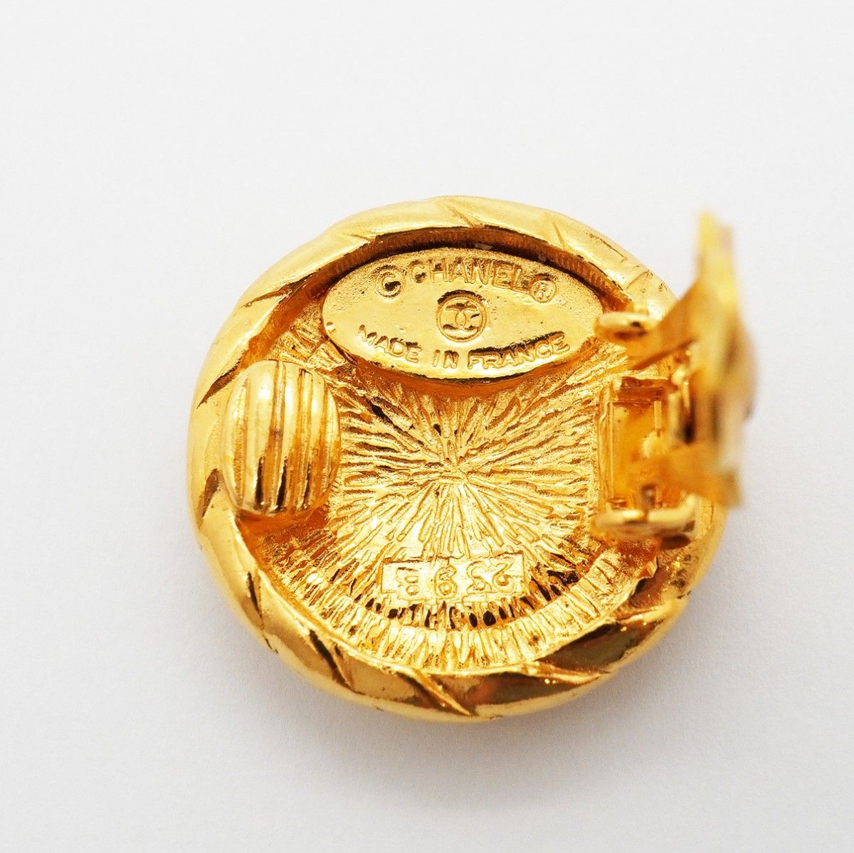 Chanel Earrings Vintage CC Logo Gold Plated — view 4