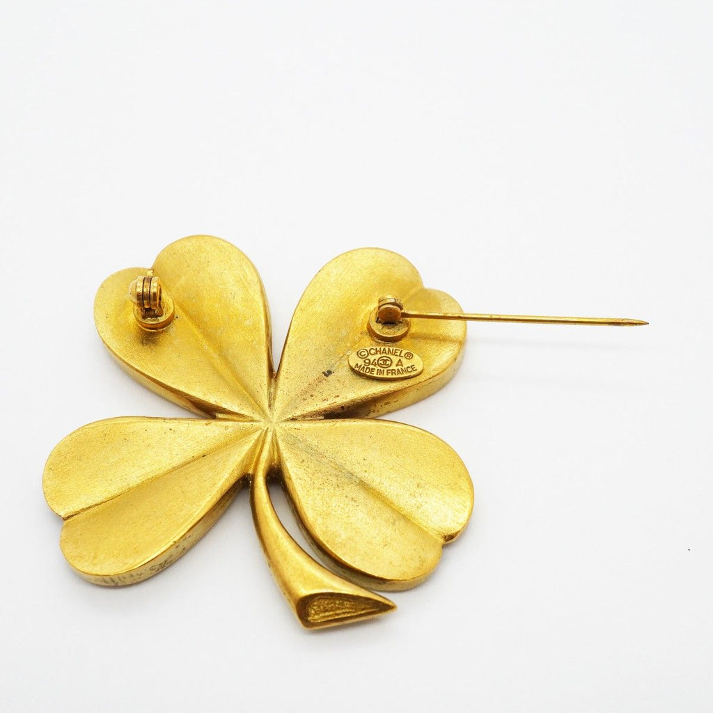 Chanel Vintage CC Logo Gold Plated Brooch — view 6