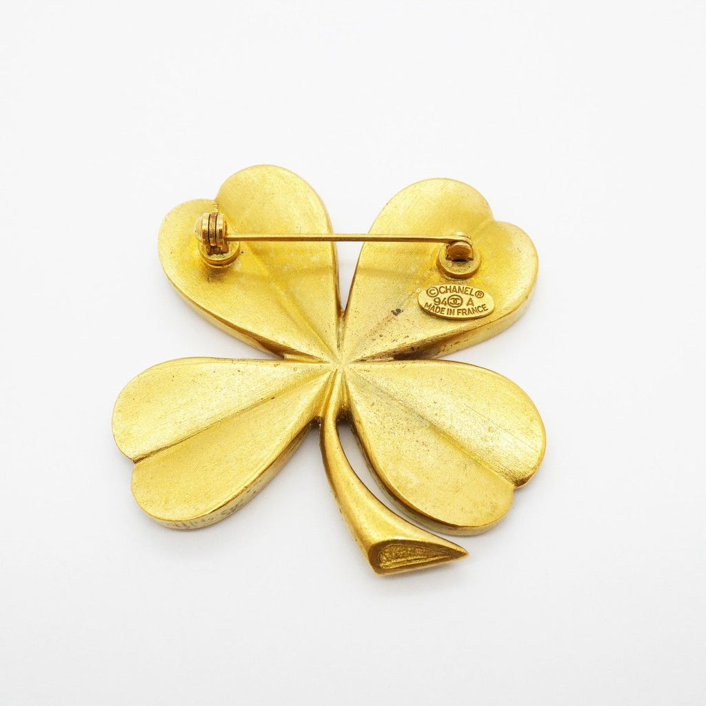 Chanel Vintage CC Logo Gold Plated Brooch — view 5