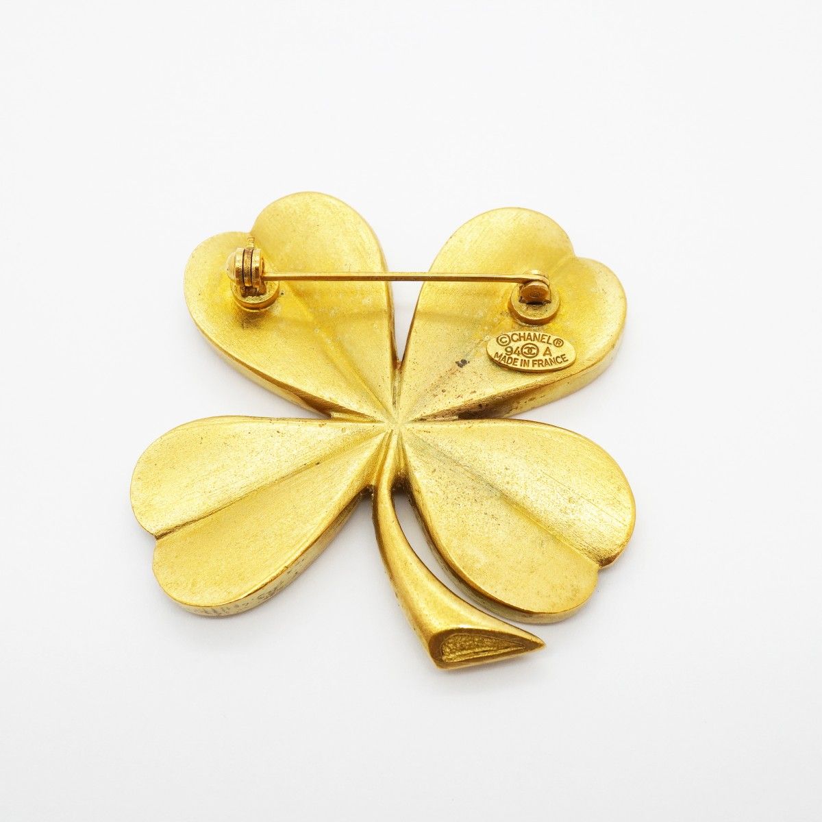 Chanel Vintage CC Logo Gold Plated Brooch — view 5