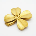 Chanel Vintage CC Logo Gold Plated Brooch — view 2