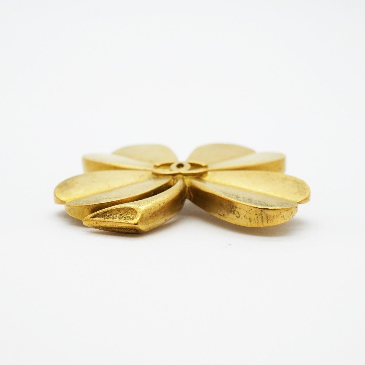 Chanel Vintage CC Logo Gold Plated Brooch — view 3