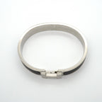 Hermes Bangle Clic Clac PM Metal Silver Black Bracelet — view 3