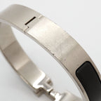 Hermes Bangle Clic Clac PM Metal Silver Black Bracelet — view 7
