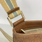 Gucci Shoulder Bag Guccissima Canvas Leather Brown Beige Chien Panning Gold — view 8