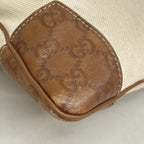 Gucci Shoulder Bag Guccissima Canvas Leather Brown Beige Chien Panning Gold — view 6