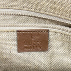 Gucci Shoulder Bag Guccissima Canvas Leather Brown Beige Chien Panning Gold — view 5