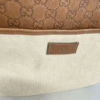 Gucci Shoulder Bag Guccissima Canvas Leather Brown Beige Chien Panning Gold — view 7