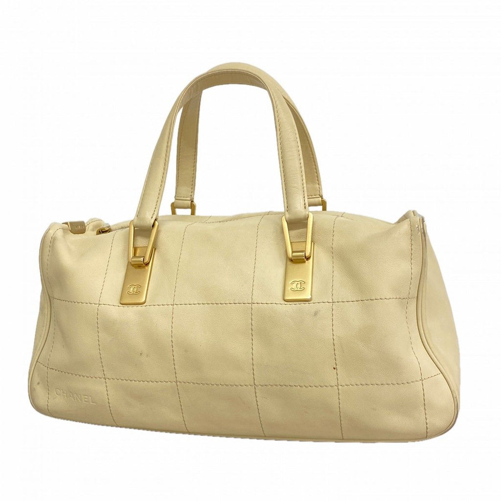 Chanel Handbag Chocolate Bar Lambskin Ivory Gold