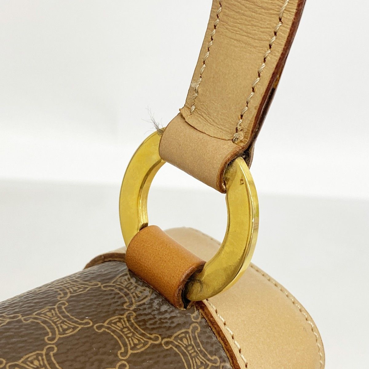 Celine Handbag Macadam Brown Gold 2-Way — view 7