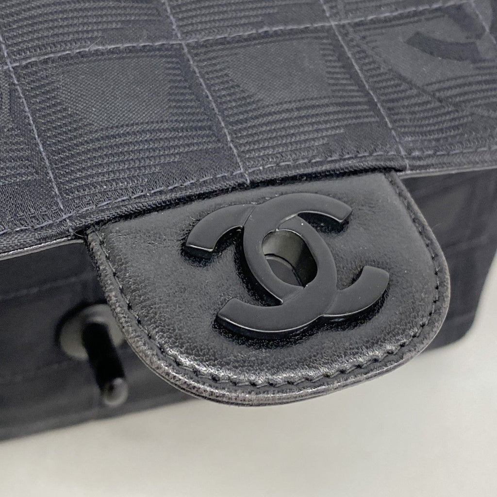 Chanel Shoulder Bag Nylon Black Silver — view 8
